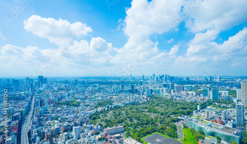東京風景 ワイド 六本木から望む新宿 渋谷方面 2019年9月