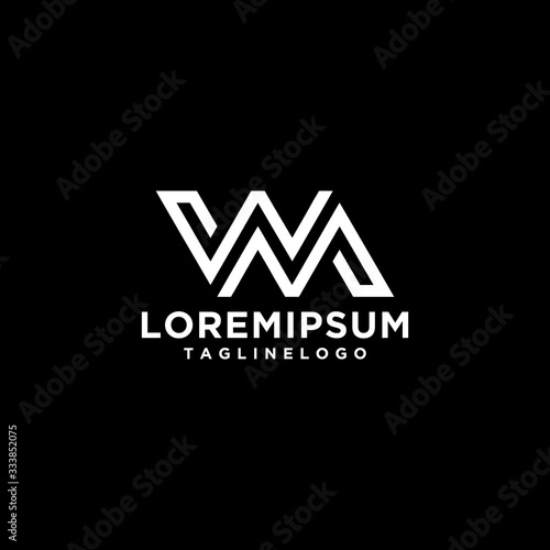WM MW  Monogram Logo Design Template 