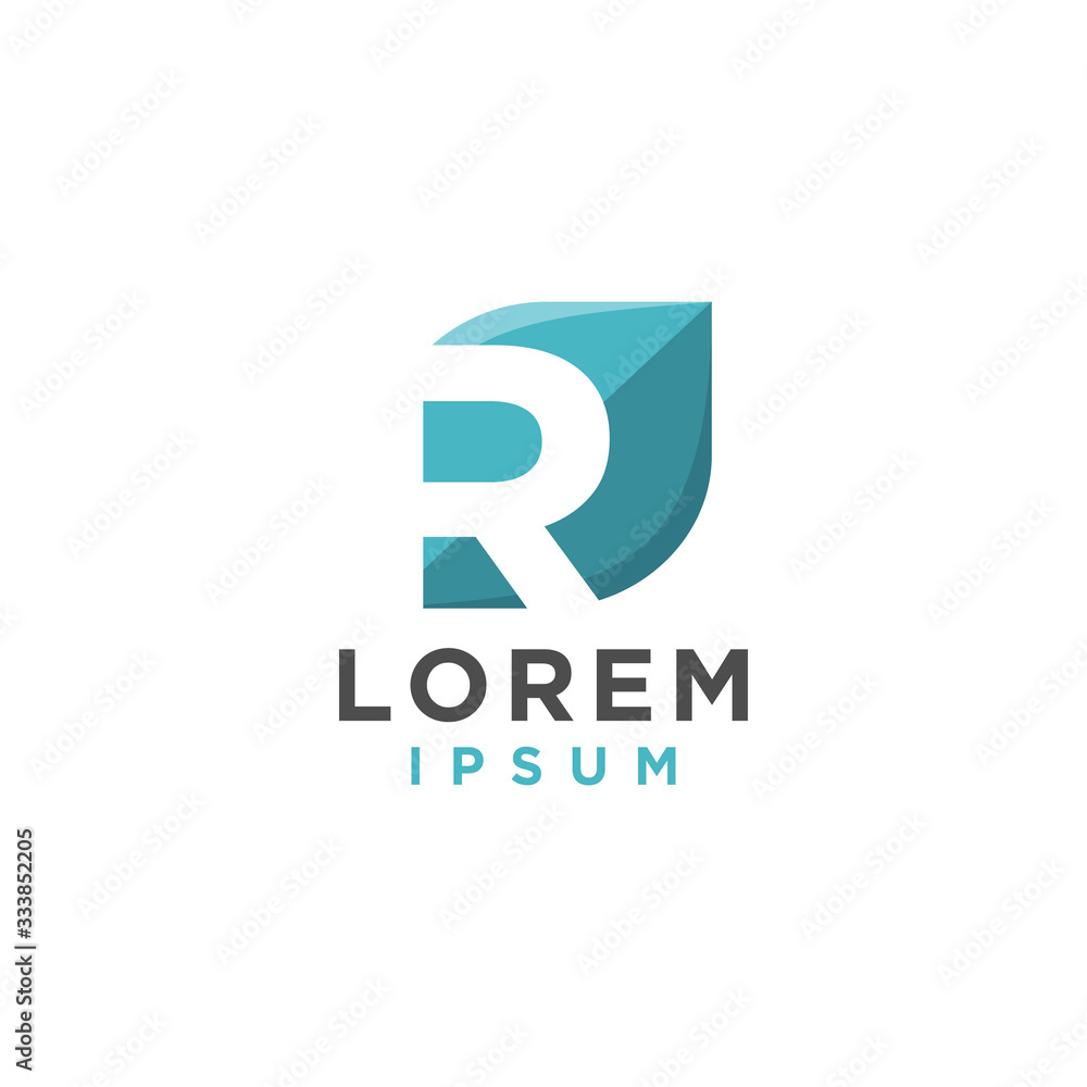 Initial letter R with Leaf concept logo template vector Initial letter R with Leaf concept logo template vector