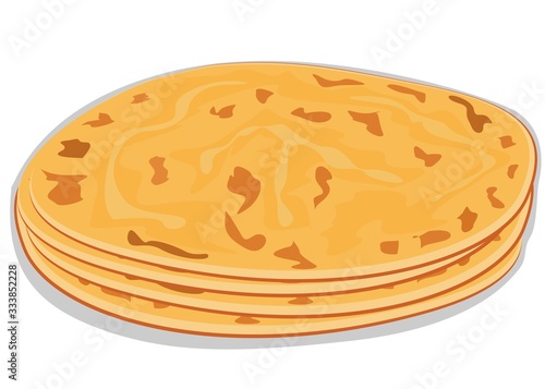 Chapati indian Roti or Bread Vector