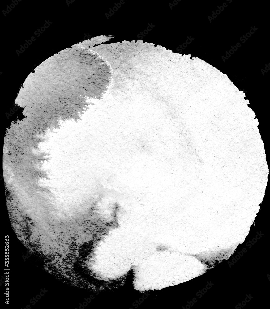 Wet ink geometric shape. Brush paint strokes. Texture brushes and