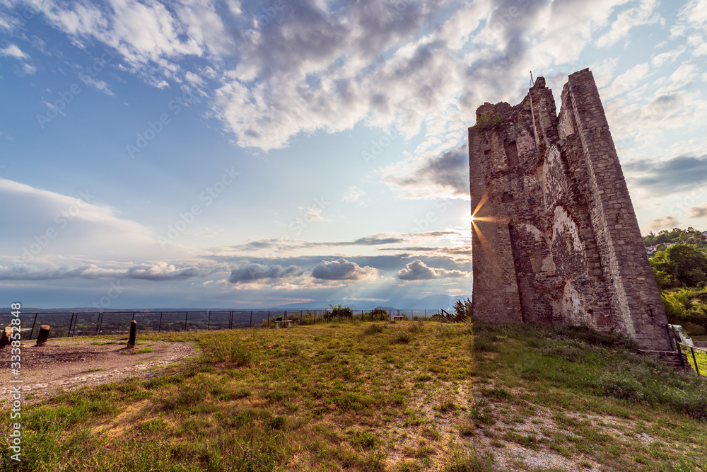 Ancient ruins of a medieval castle in the countryside of Friuli Venezia-Giulia, Italy