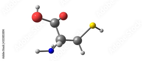 Cysteine molecular structure isolated on white