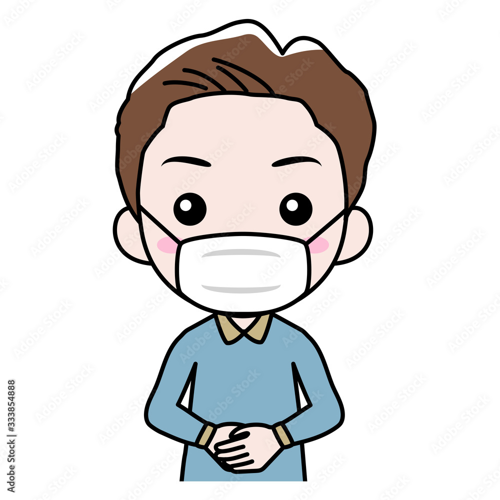感染症対策でマスクをした男性 感染症対策でマスクをした男性