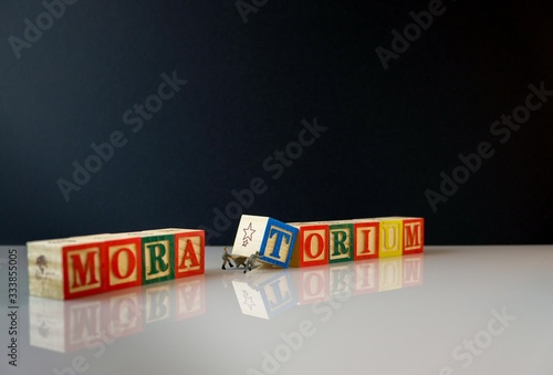 Photography Conceptual of moratorium granted by banks during financial crisis and recession