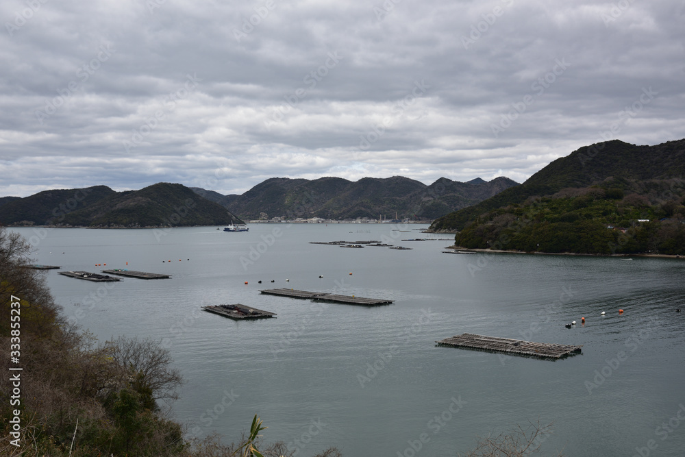 日本の岡山県備前市の美しい島々