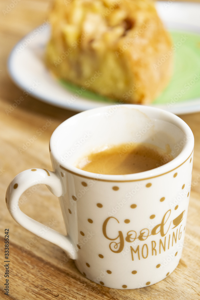 good morning with an espresso coffee good morning with an espresso coffee