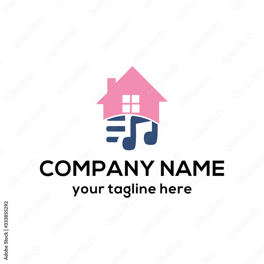 house music note logo design vector. house music house music note logo design vector. house music