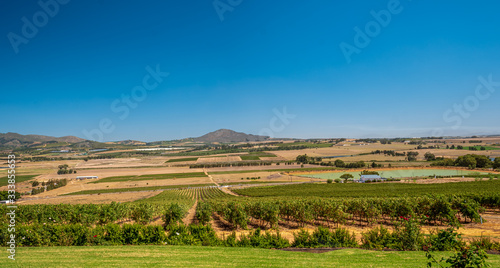 South Africa Paarl wine country from top with surrounding mountain scenery 