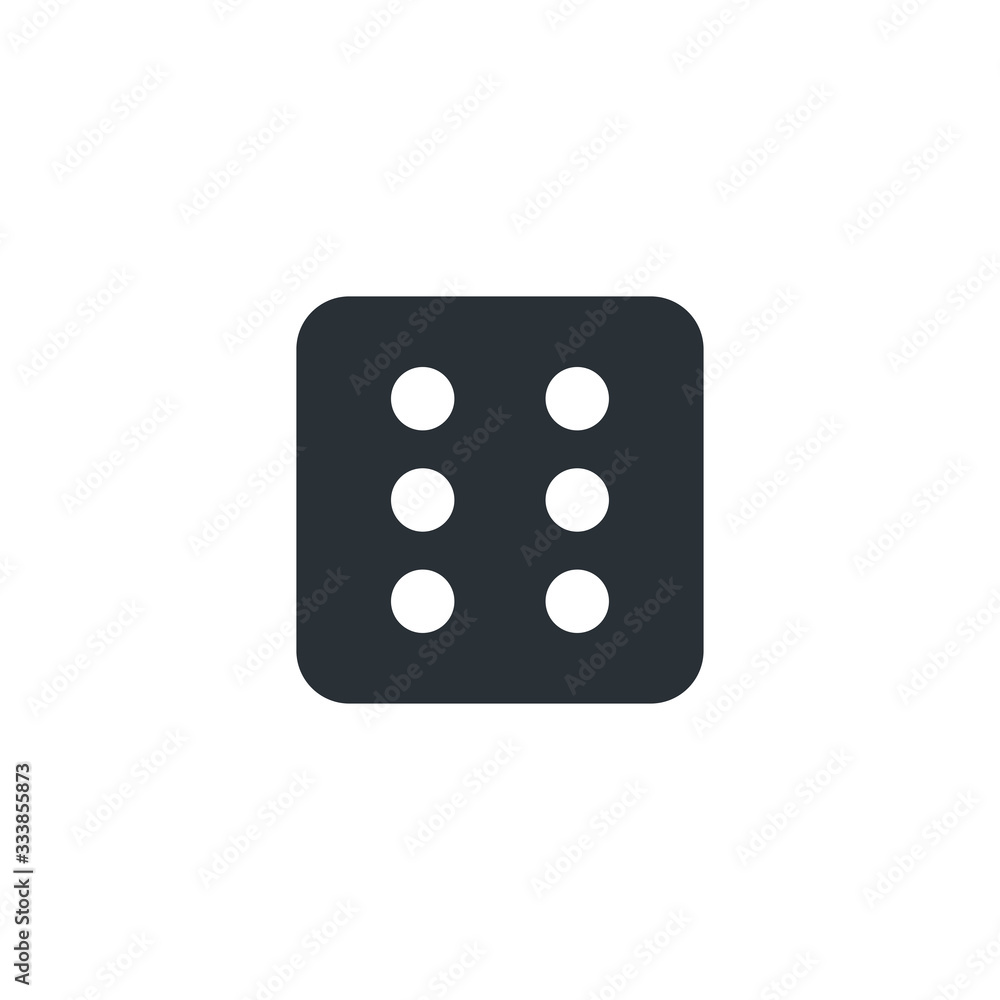 flat vector image icons on a white background, simple dice icon flat vector image icons on a white background, simple dice icon