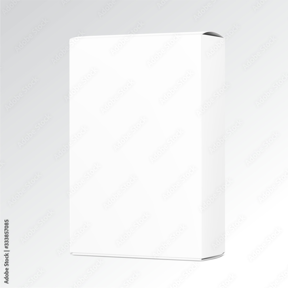 Realistic cardboard packaging box mockup. Vector illustration on grey background. Can be use for medicine, food, cosmetic and other. Ready for your presentation. EPS10. Realistic cardboard packaging box mockup. Vector illustration on grey background. Can be use for medicine, food, cosmetic and other. Ready for your presentation. EPS10.