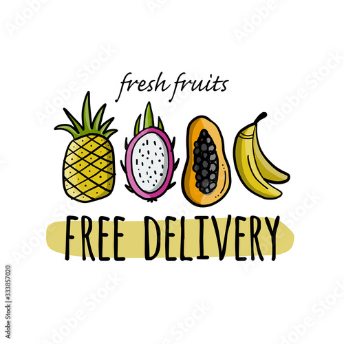 Fresh Fruits Delivery. Sketch for your design