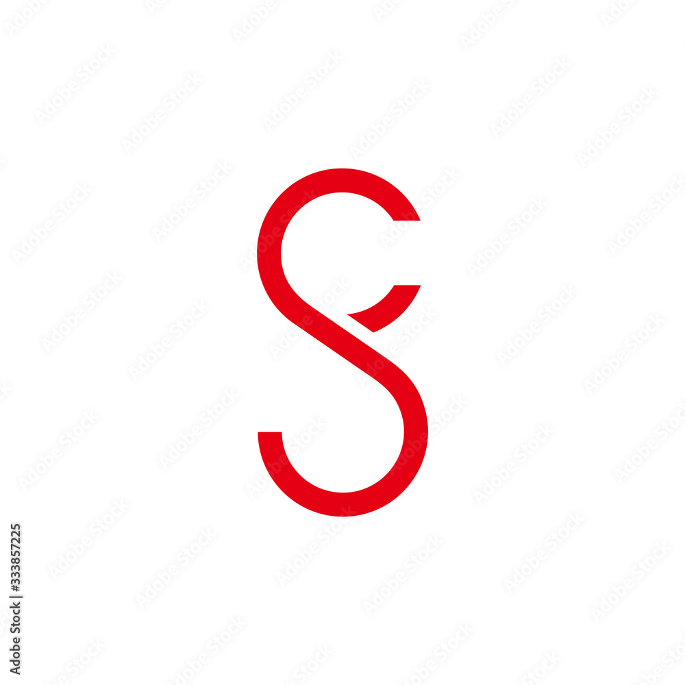 letter sf simple geometric loop line design symbol logo vector