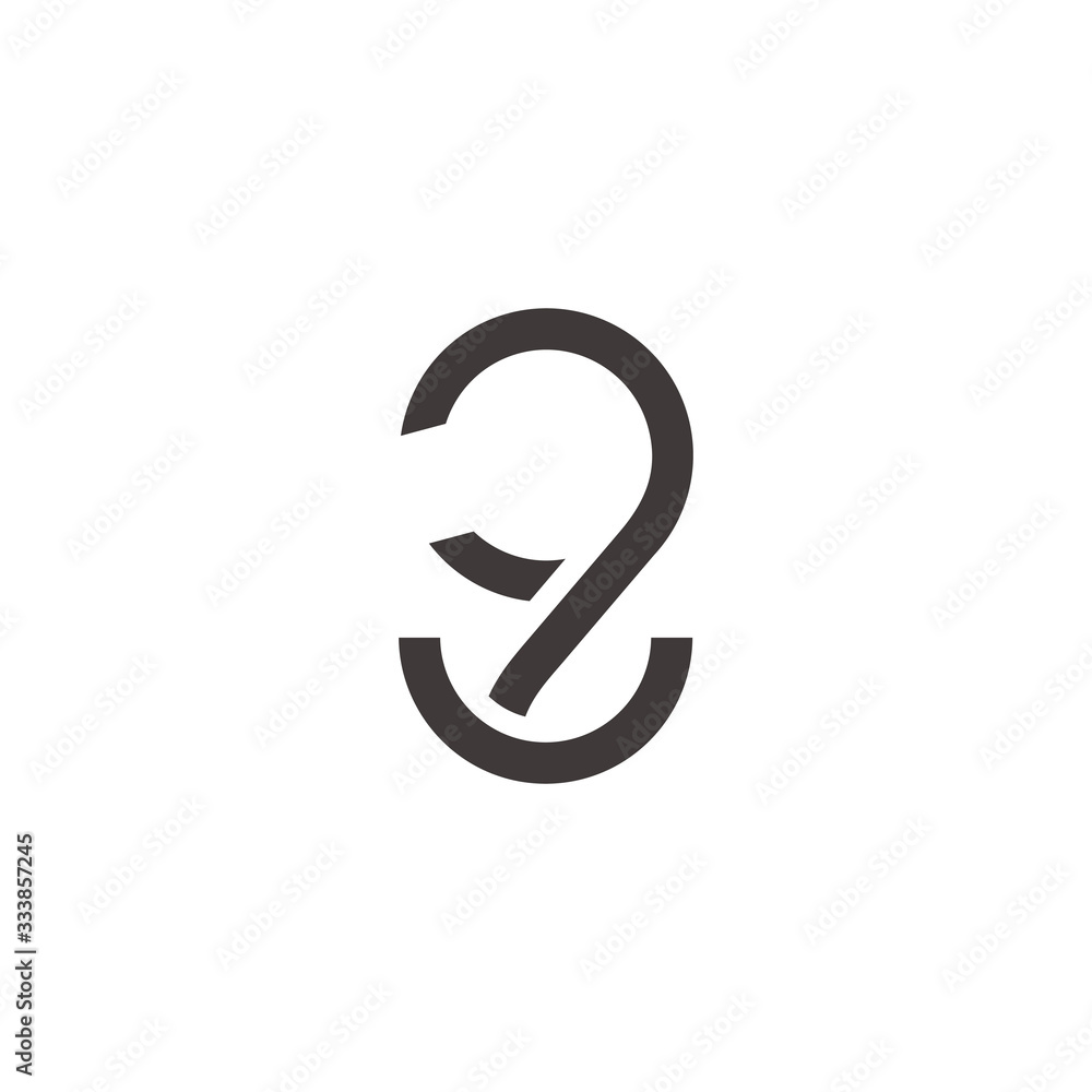 abstract letter gu simple geometric loop line design symbol logo vector abstract letter gu simple geometric loop line design symbol logo vector