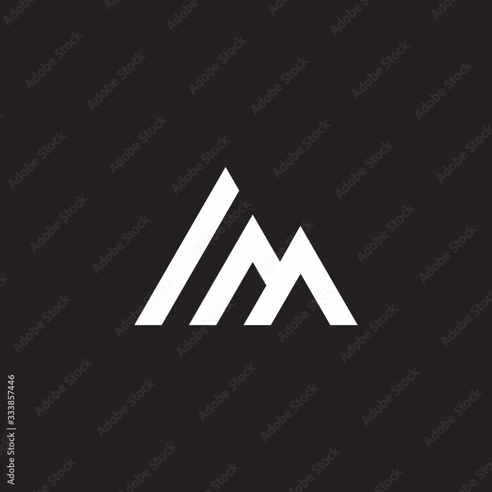 letter im simple lines art mountain green abstract geometric logo vector letter im simple lines art mountain green abstract geometric logo vector