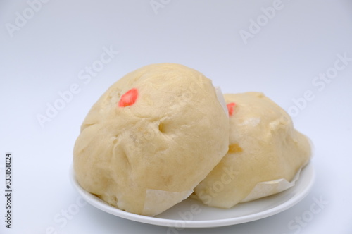 steamed pork buns, chinese dim sum on background