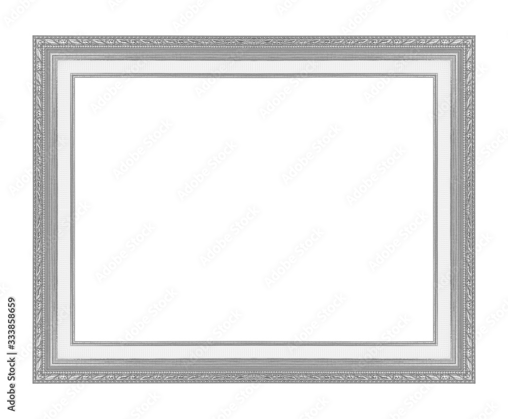 The antique gray frame isolated on white background The antique gray frame isolated on white background