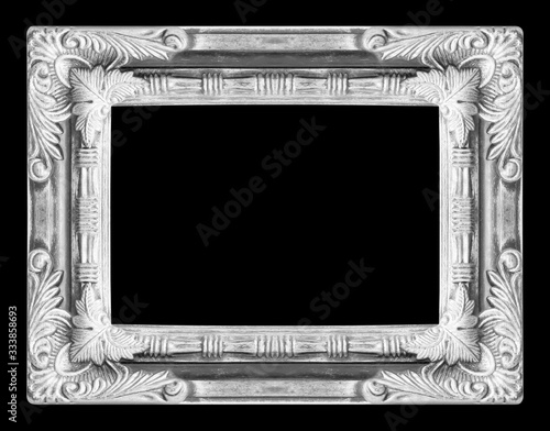 silvar picture frame. Isolated on white background photo