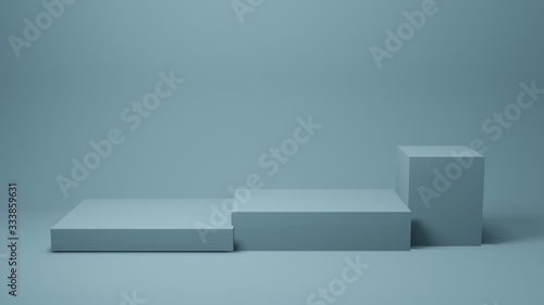 Fototapeta Naklejka Na Ścianę i Meble -  blue stage or table on background for present product, 3d rendering