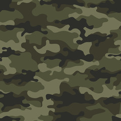 Fototapete Tarnmuster Grünes Jagdtarnmuster Militärdruck  © Alexander