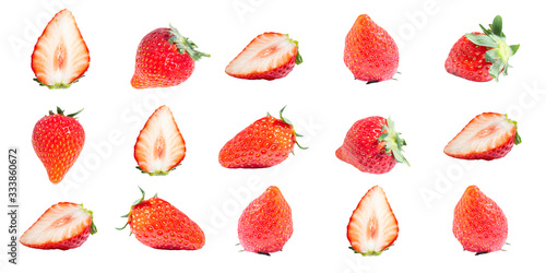 日本の苺「とちおとめ」のシームレスパターン