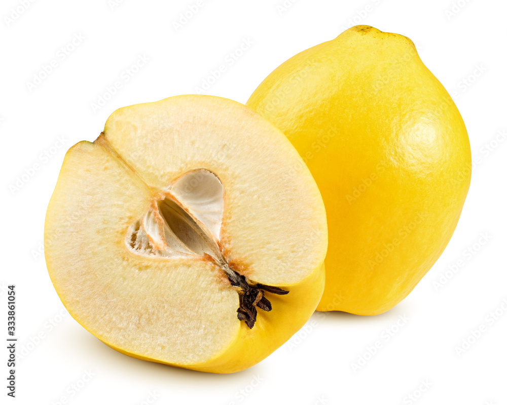quince isolated on the white background, clipping path, full depth of field