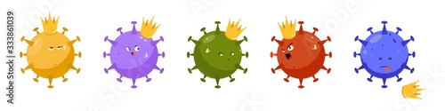 Cartoon Illustrations of the character coronavirus