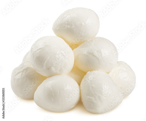 Mozzarella cheese isolated on white background, clipping path, full depth of field