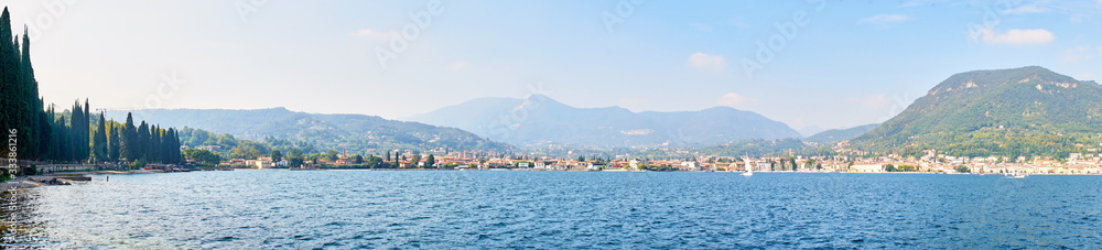 Panoramic picture of City of Salò, at Lake Garda in Italy.