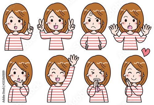  女性　セット　イラスト