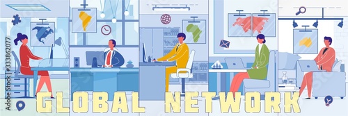 Global Professionals Network Word Concept Banner