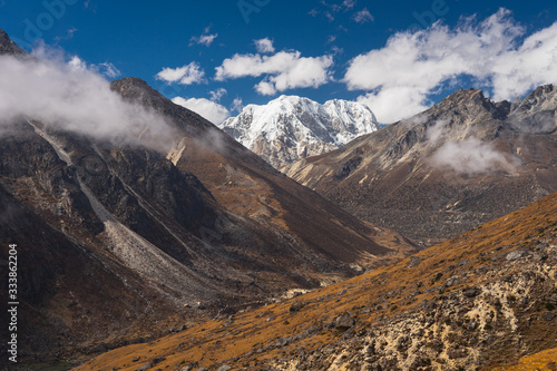 Himalaya mountain view from Lumde village in Everest base camp trekking, Nepal