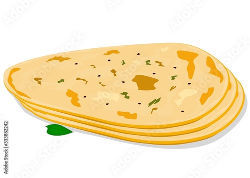 Naan Roti indian Roti or Bread Vector