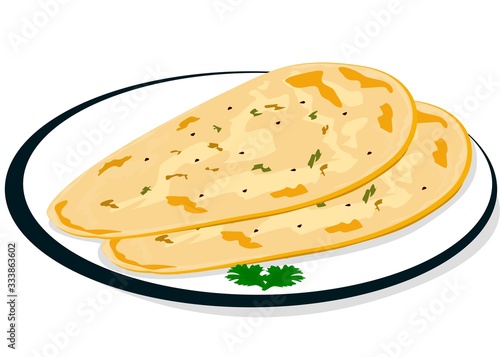 Naan Roti indian Roti or Bread Vector