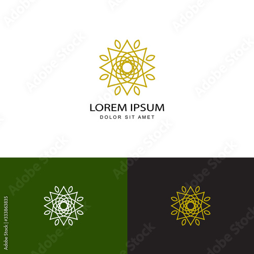 lotus geometric logo template design vector