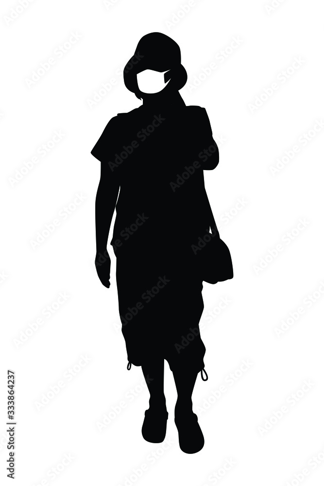 woman with mask silhouette vector woman with mask silhouette vector