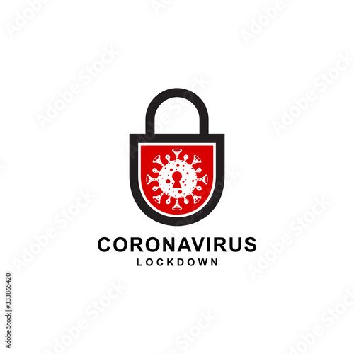 coronavirus lockdown symbol. Coronavirus pandemic puts countries on lockdown and Concept of Icon of Stopping Corona Virus