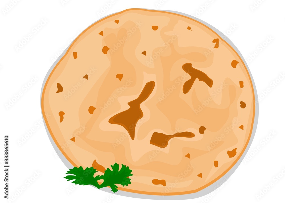 Chapati indian Roti or Bread Vector