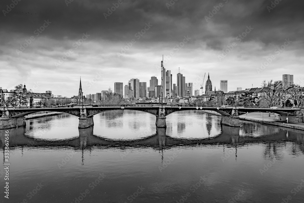 Frankfurt Skyline dramatic sky