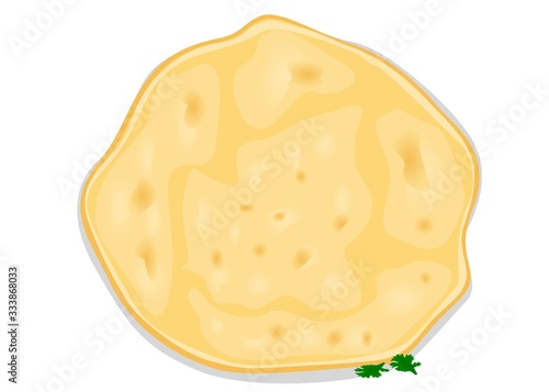 Kulcha Roti indian Chapati or Bread Vector