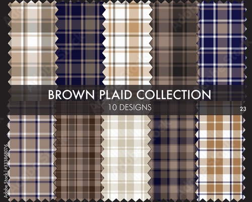 Brown Plaid Tartan Seamless Pattern Collection