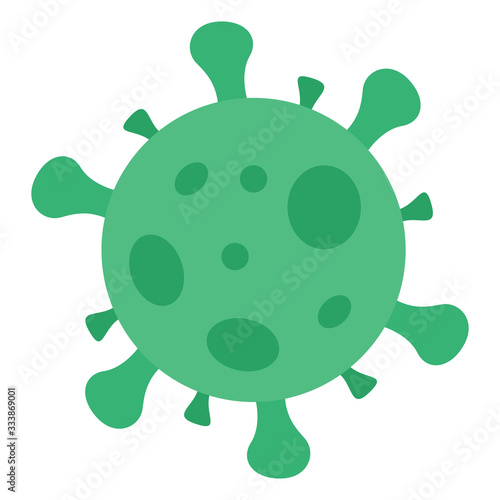 green virus icon with modern flat style icon color or colorful