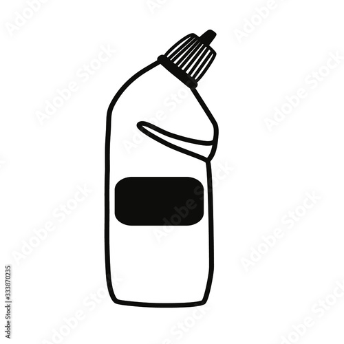Detergents. Antiseptic. Chemicals for cleaning and disinfecting bottles. Simple vector illustration.