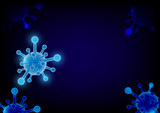 Virus model COVID-19  flu virus cell infection medical illustration