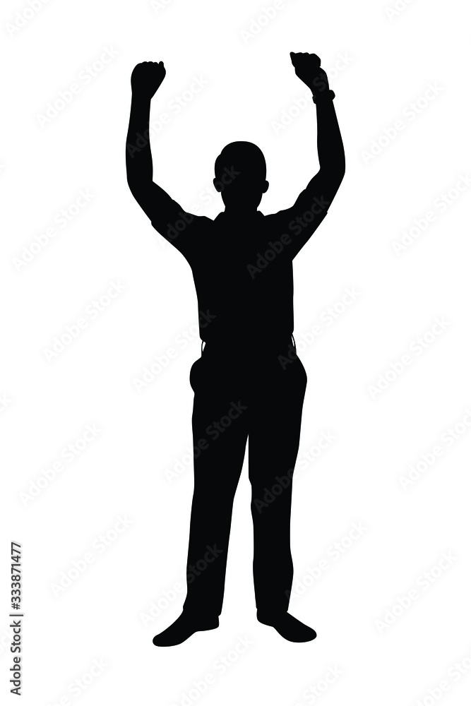 Standing man silhouette vector on white Standing man silhouette vector on white