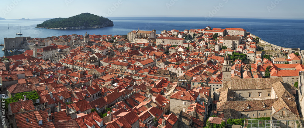 Dubrovnik, Croatia. Panoramic view of old town