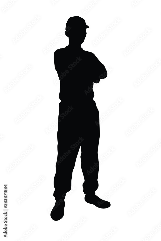 Instructor silhouette vector on white