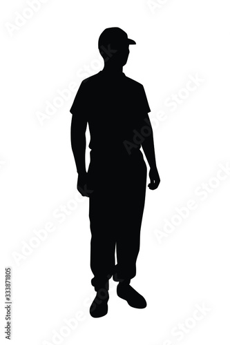Instructor silhouette vector on white