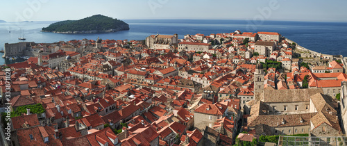 Dubrovnik, Croatia. Panoramic view of old town