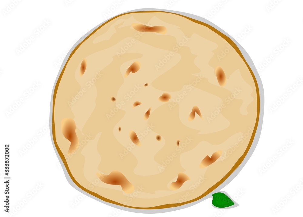 Bhakri Roti indian Chapati or Bread Vector Bhakri Roti indian Chapati or Bread Vector